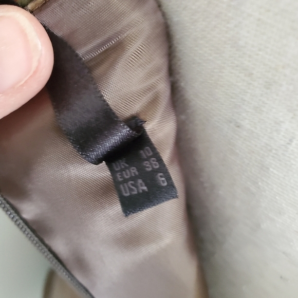 ASOS Black Label Khaki Leather Insert Strapless Dress - Picture 11 of 12